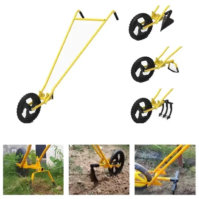 Hectare Wheel Hoe with 8 inch Blade Weeder, 3 Tine Cultivator and Furrow Maker/Multi Functional Tool
